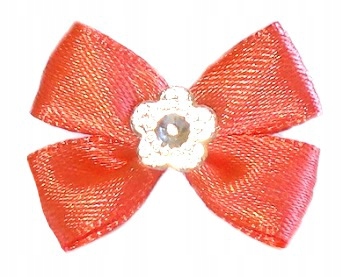 

Mini Kokardki Z Oczkiem Na Spince *** Koralowe