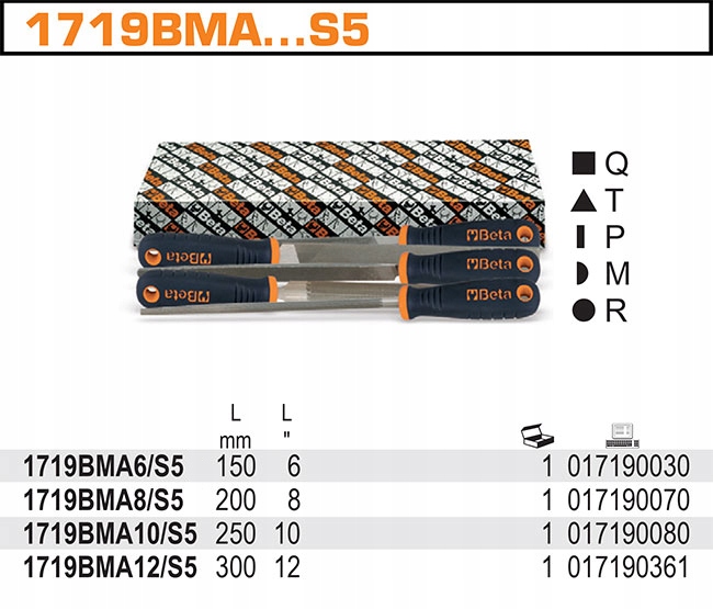 KPL 5 полукруглых файлов 150mm BETA 1719BMA6/S5