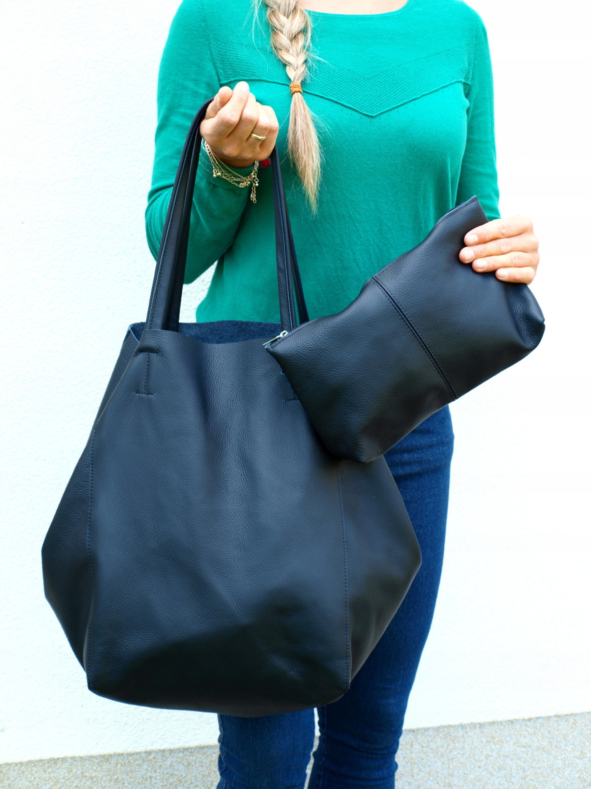 TOREBKA SKÓRZANA WOREK 2W1 SHOPPER KOSMETYCZKA Płeć kobieta