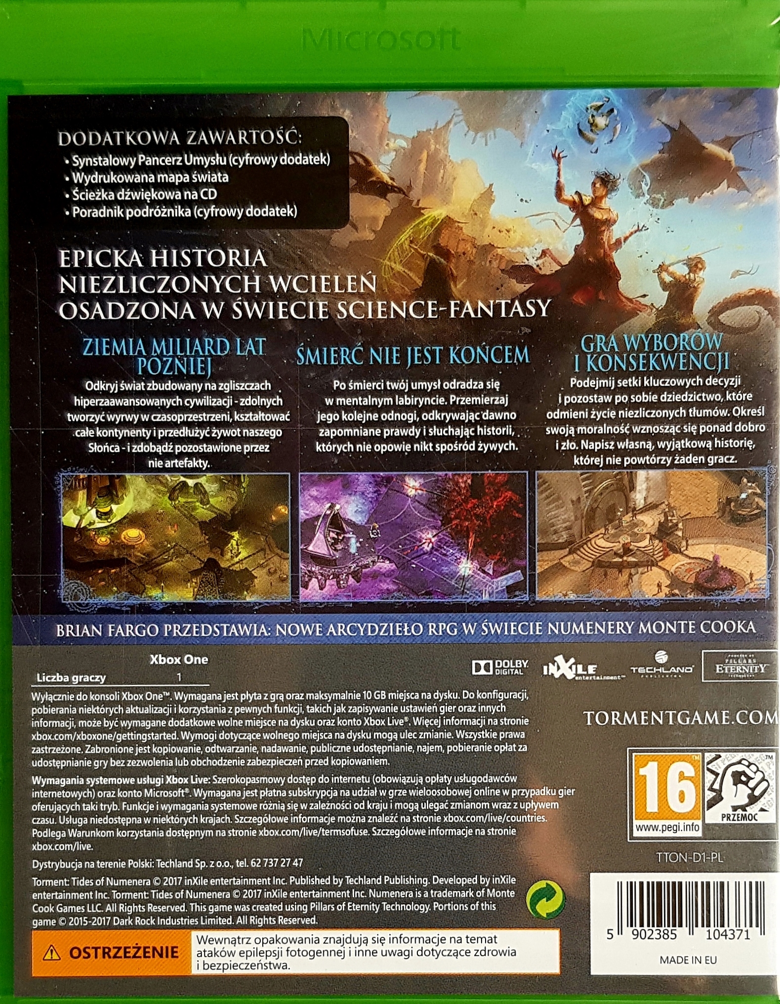 XBOXONE TORMENT TIDES OF NUMENERA NOWA + GRATIS Platforma Microsoft Xbox One