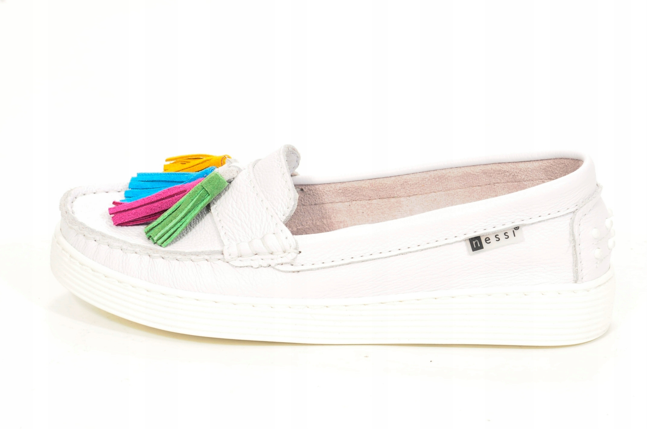 Mokasyny Nessi 18309 Biały 412 Rozmiar 38 Marka Nessi