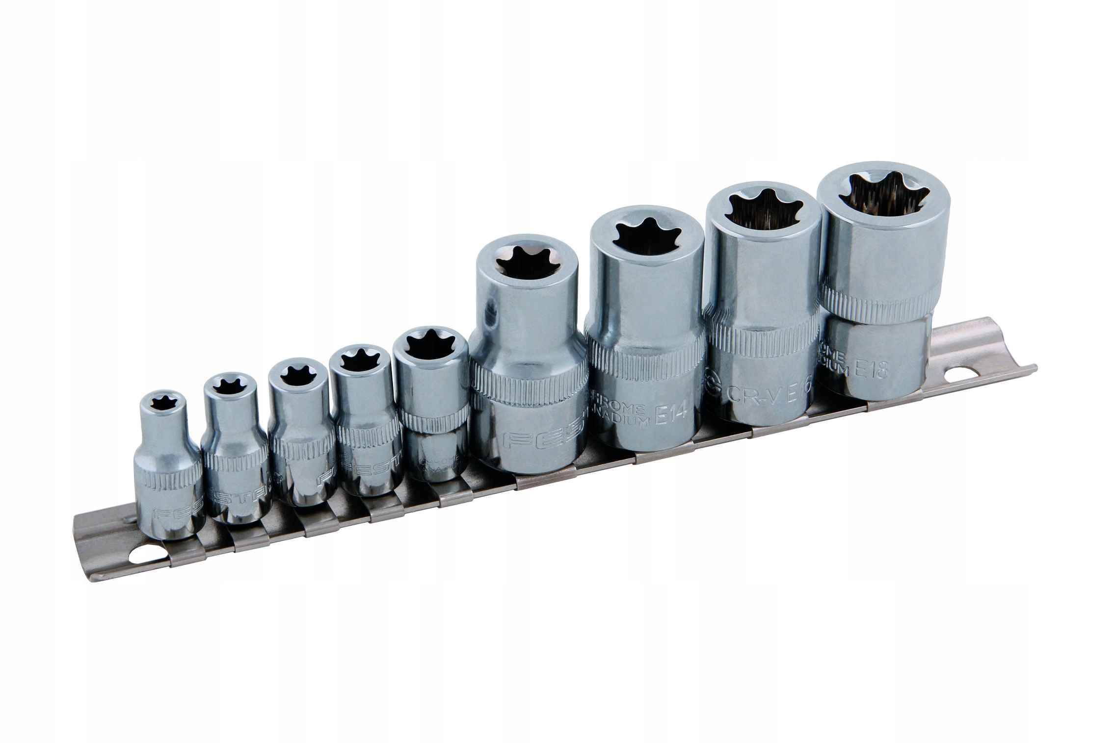 

Klucze Nasadowe Torx 9el E10-E18 Nasadki 1/2 1/4