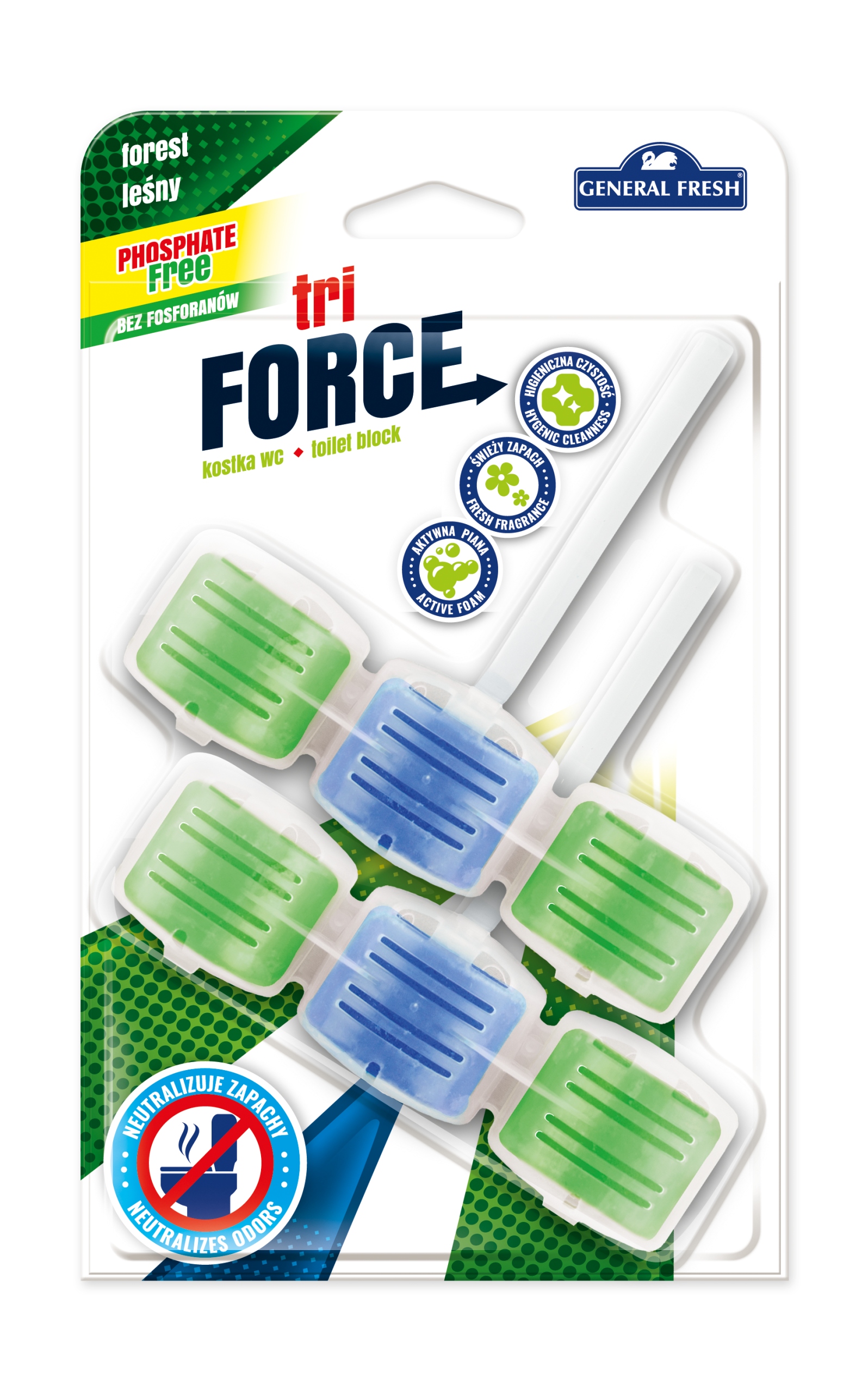 

General Fresh kostka Wc Tri-Force - las x2