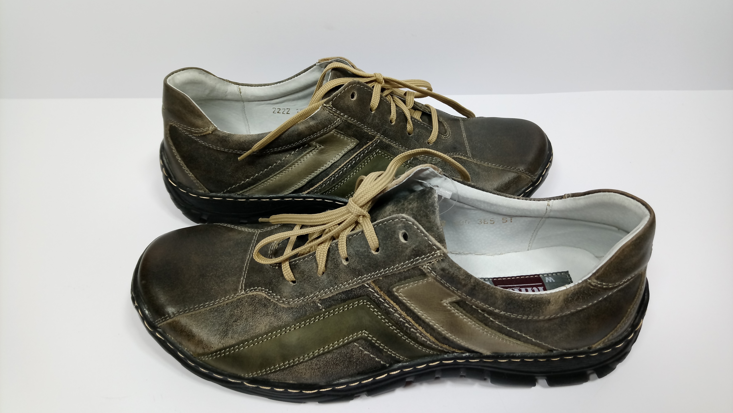 Riko 385 pánské polobotky Polské olivové 40 Kůže