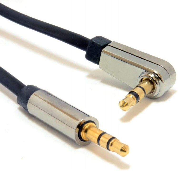 

Kabel Jack Audio wtyk kątowy - prosty 3,5mm 100cm