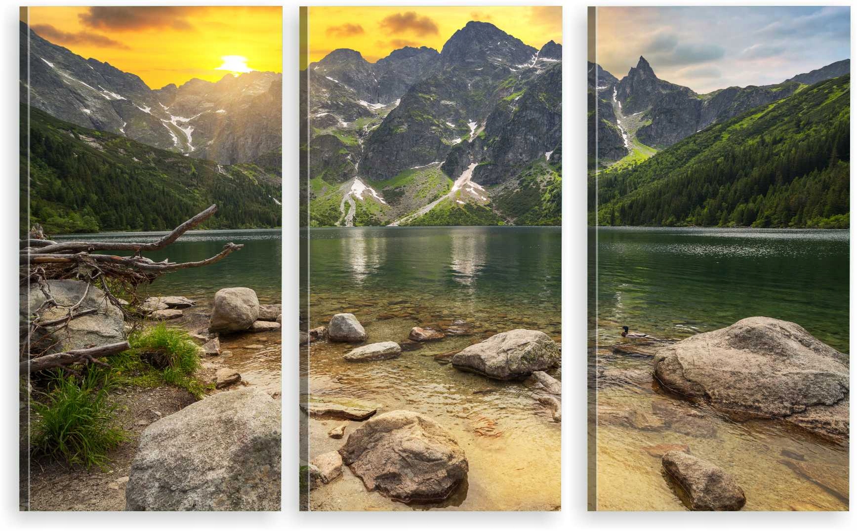 

Tryptyk Obraz tatry zachód Słońca W Tatrach