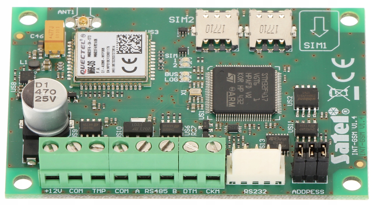 Moduł komunikacyjny GPRS INT-GSM SATEL iOS Android EAN (GTIN) 5905033332553