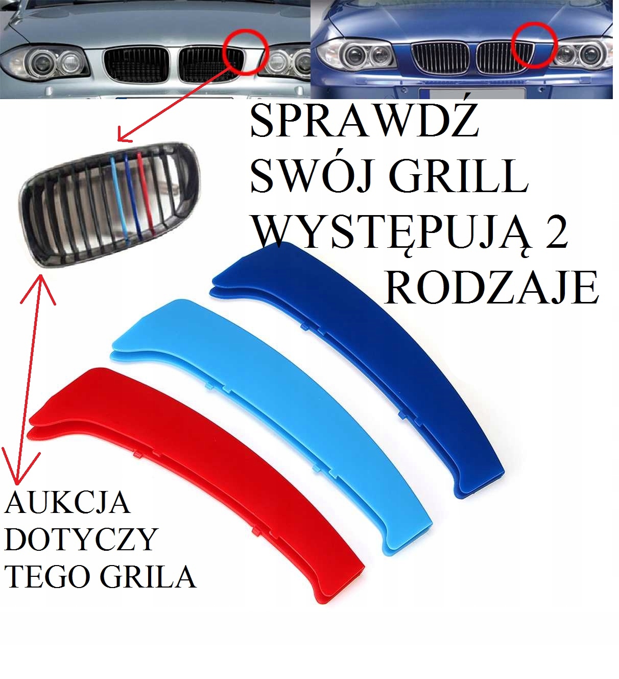 Nakładki BMW grill nerki M-POWER E81 E82 E87 E88 Numer katalogowy producenta 127415