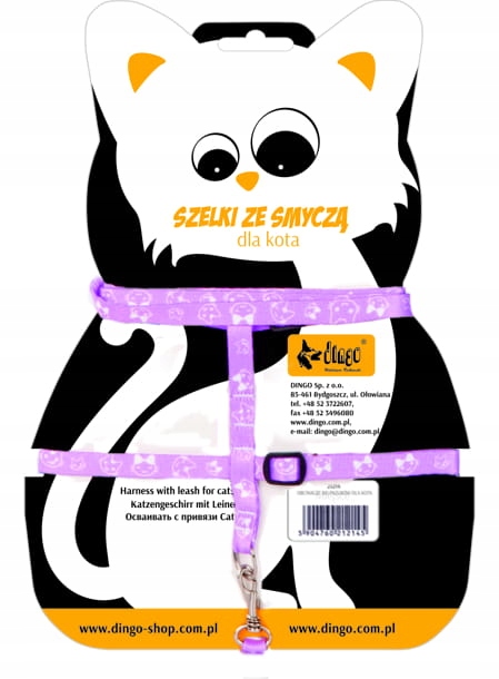

Dingo Szelki+smycz Dla Kota Fun Cat Różowe