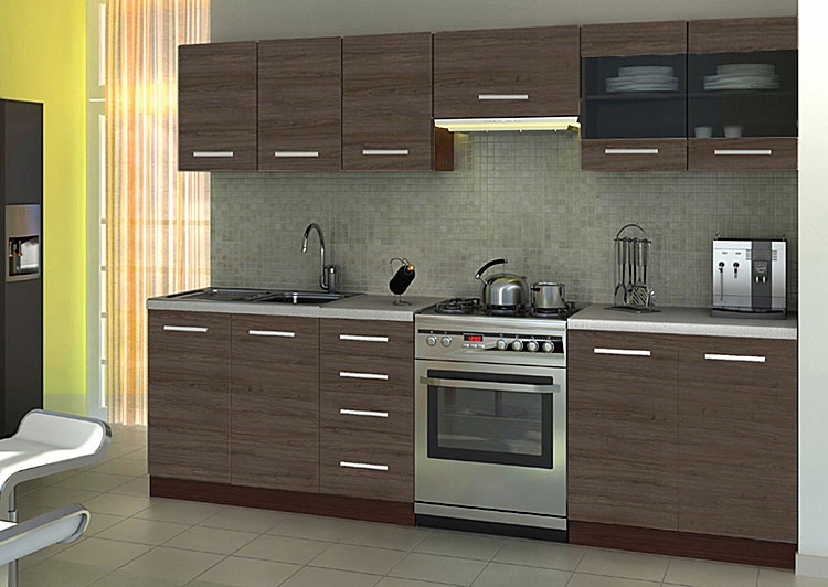 ZESTAW MEBLI DO KUCHNI SZAFKI STOJĄCE WISZĄCE DĄB Materiał płyta MDF