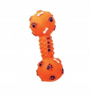 

Zabawka hantel gryzak orange psa z piszczałką 13cm
