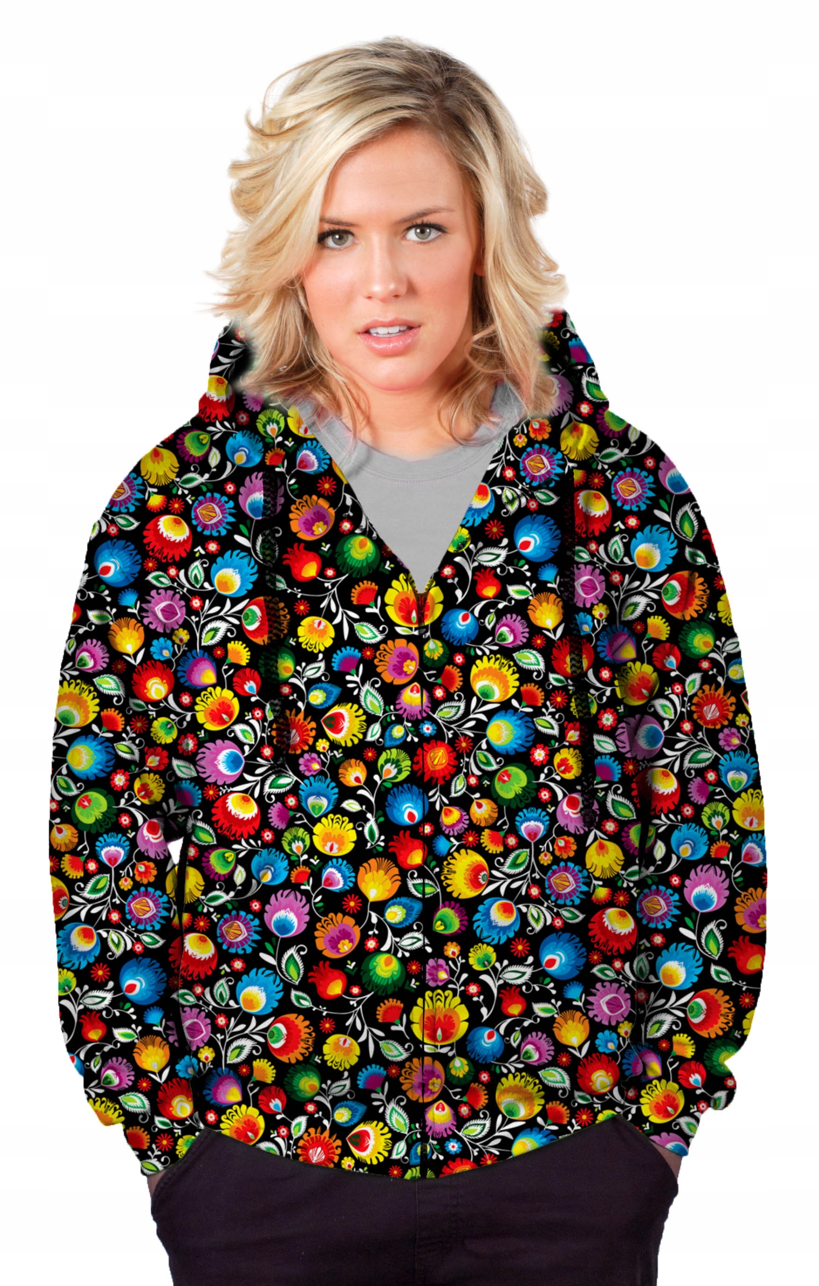 

Bluza Damska Zamek Print XL Folklor Łowicki Modna