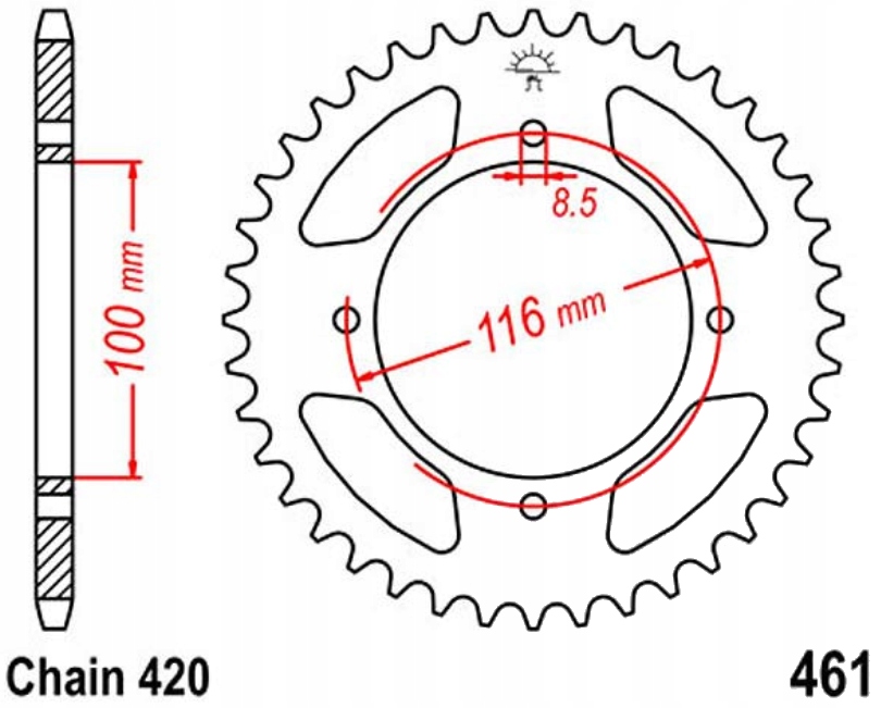 

Zębatka tylna Jt R461 47- 54Z Kawasaki Kx 80 R T