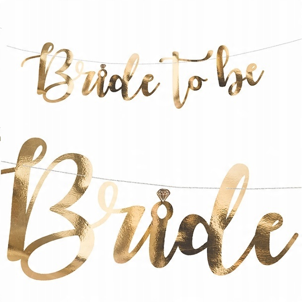 

baner Bride To Be na wieczór Panieński Złoty