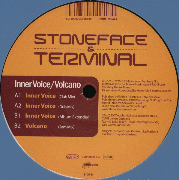 Stoneface Terminal Inner Voice Volcano Winyl