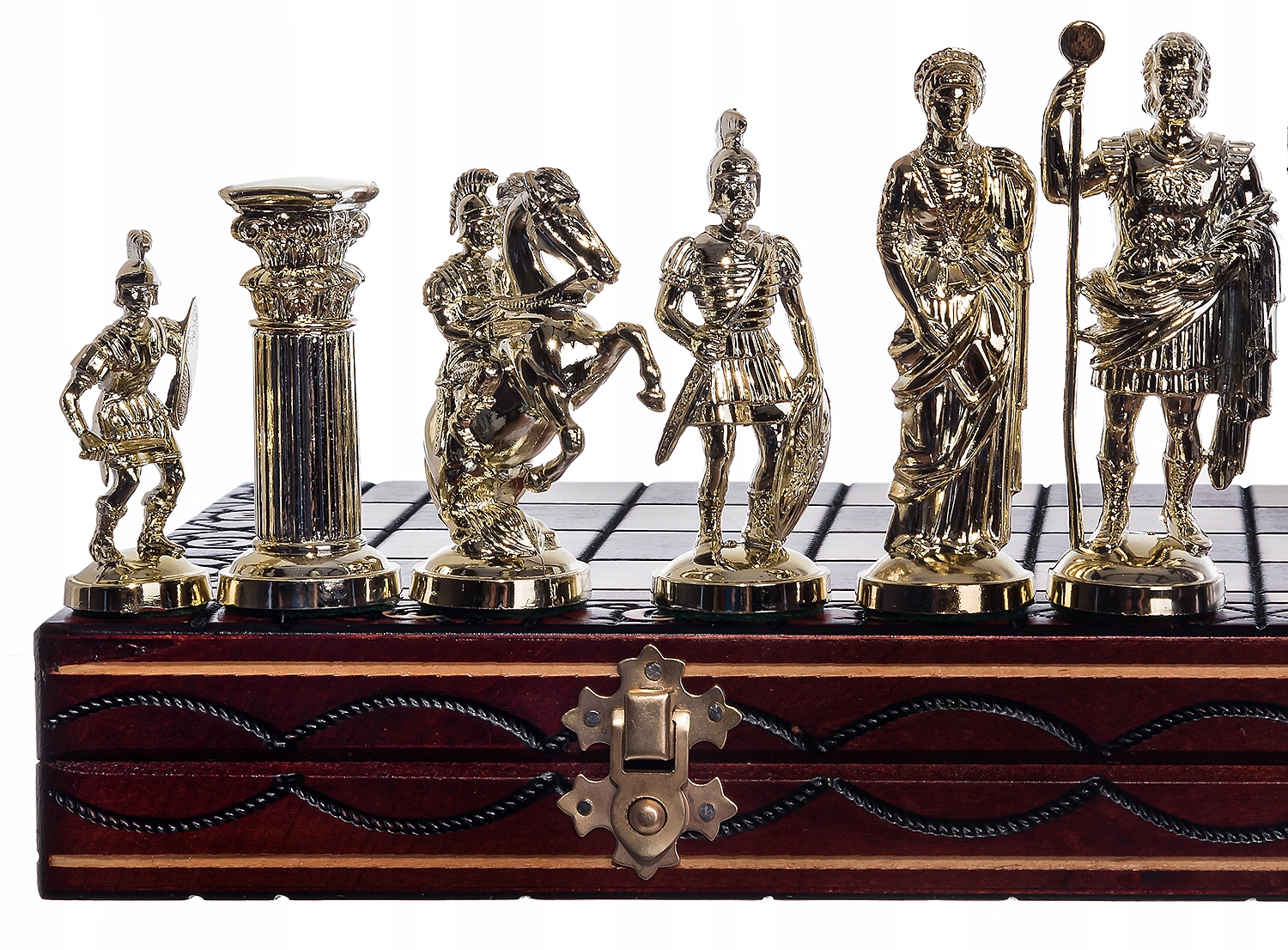 SZACHY RZYMSKIE DREWNIANE ZŁOTO-CZARNE DUŻE 42cm Maksymalna liczba graczy 2