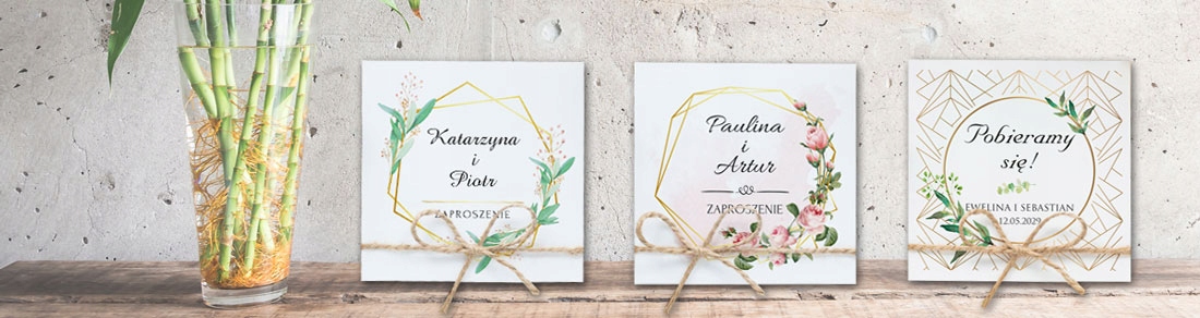 Zaproszenia na ślub cywilny wesele boho W 2 DNI! Kod producenta x