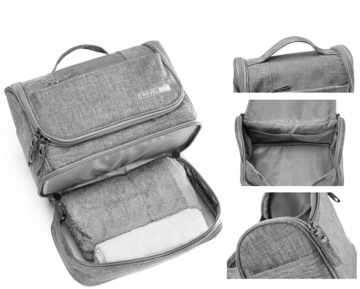 KOSMETYCZKA MĘSKA DAMSKA PODRÓŻNA WISZĄCA NA KOSMETYKI PĘDZLE LEKI Marka Trip Story