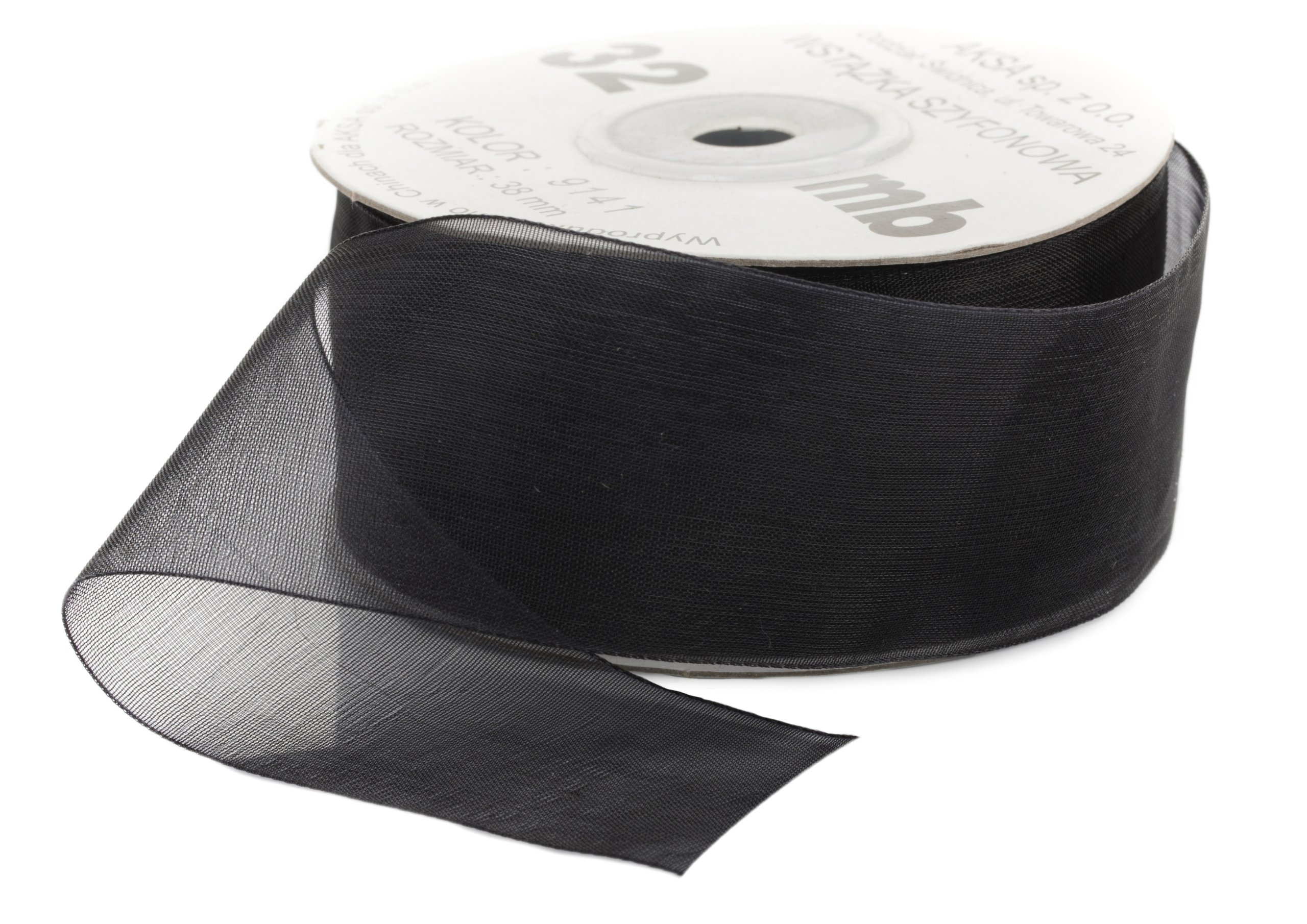 

Tasiemka Szyfonowa Czarna Wstążka Organza 25mm 141