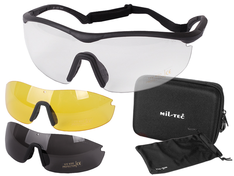 Mil-tec Vyměnitelné taktické Brýle UV400 Ansi En 166