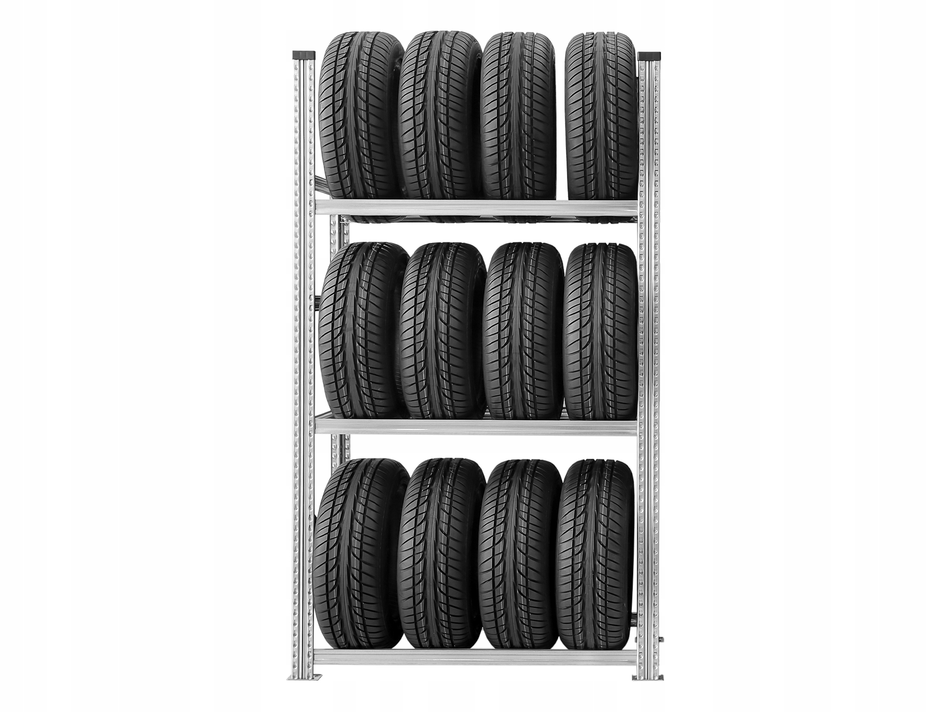 МЕТАЛЕВИЙ ОЦИНКОВАНИЙ СТЕЛАЖ ДЛЯ ЗБЕРІГАННЯ 12 КОЛІС 195 ММ