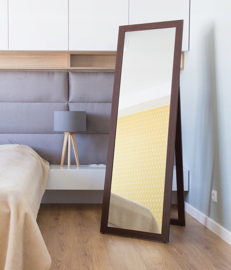 *DUŻE STOJĄCE LUSTRO w ramie WENGE 180x60 Szerokość 600 mm