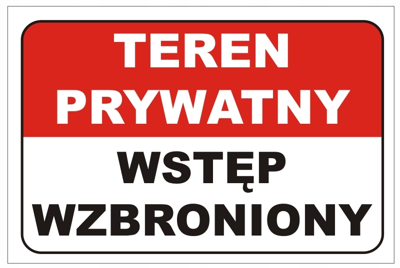 TABLICA Teren Prywatny 45x30 pcv 3mm Marka inna