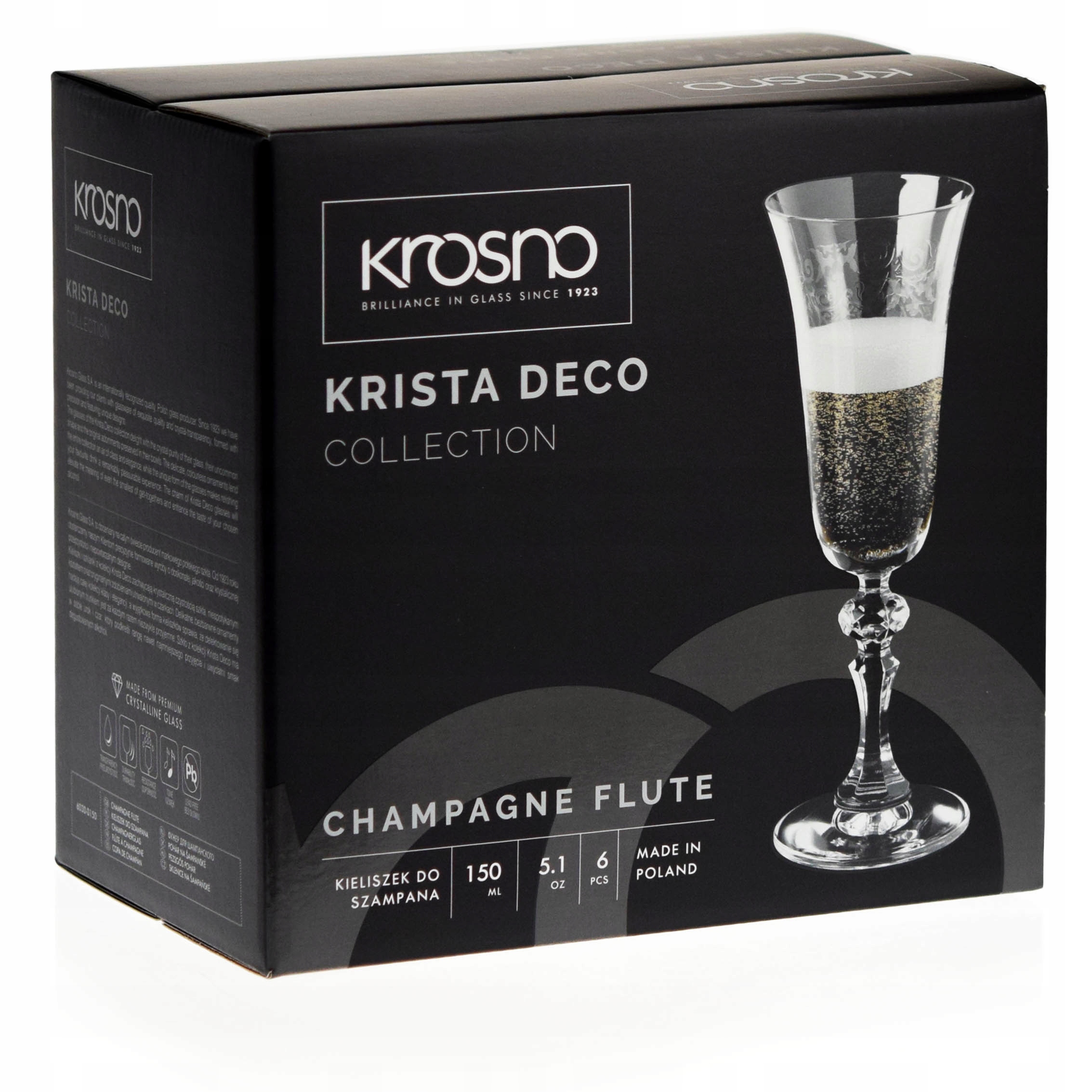 

Kieliszki do szampana Krosno Krista Deco 150ml