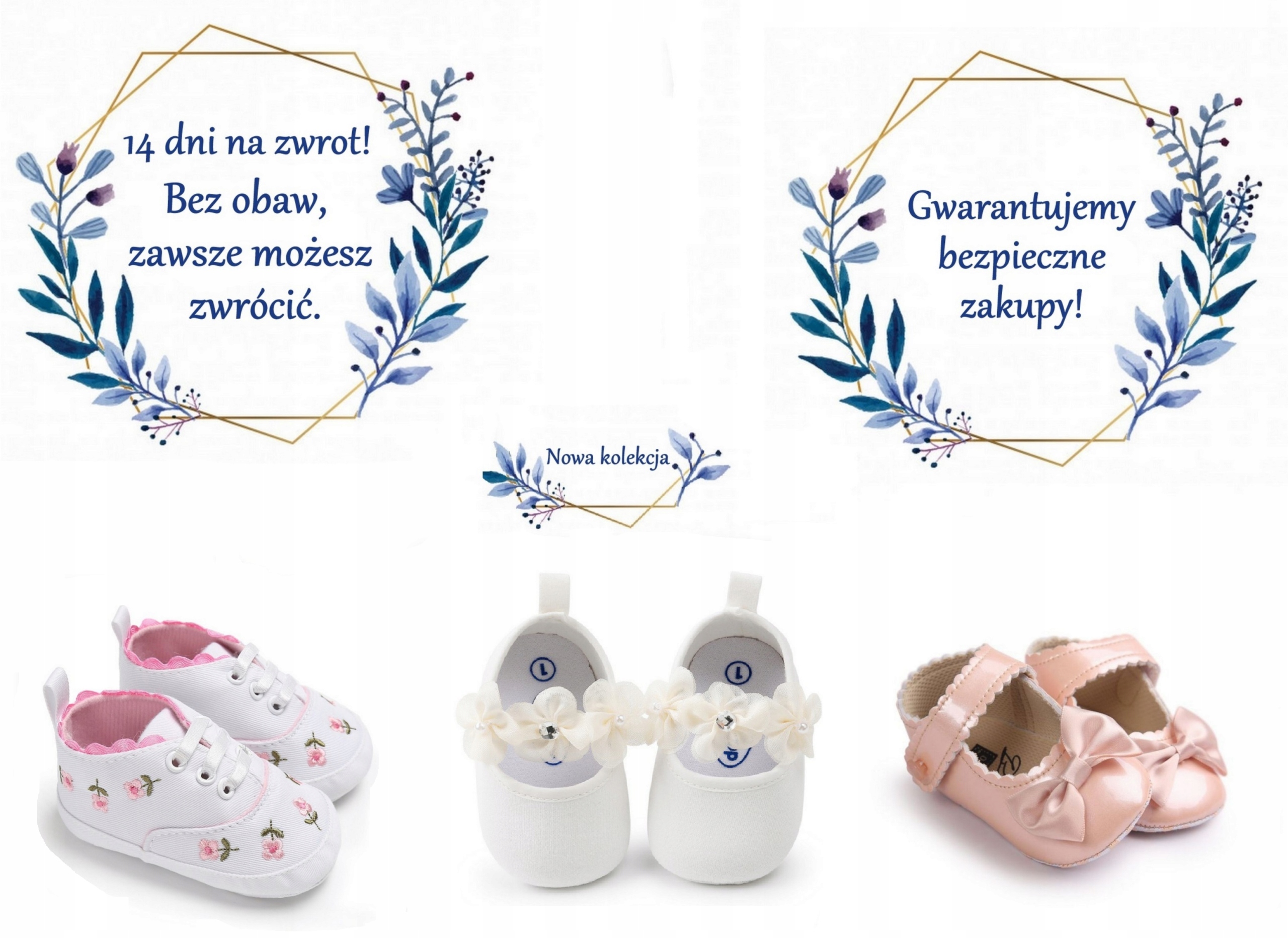 Buciki niemowlęce 12-18 mscy baletki CHRZEST rozm 20 dla dziewczynki Kod producenta BQM919