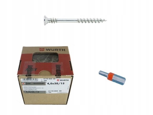 Wurth Wkręty ASSY P 4x30 op. 500szt+bit AW20