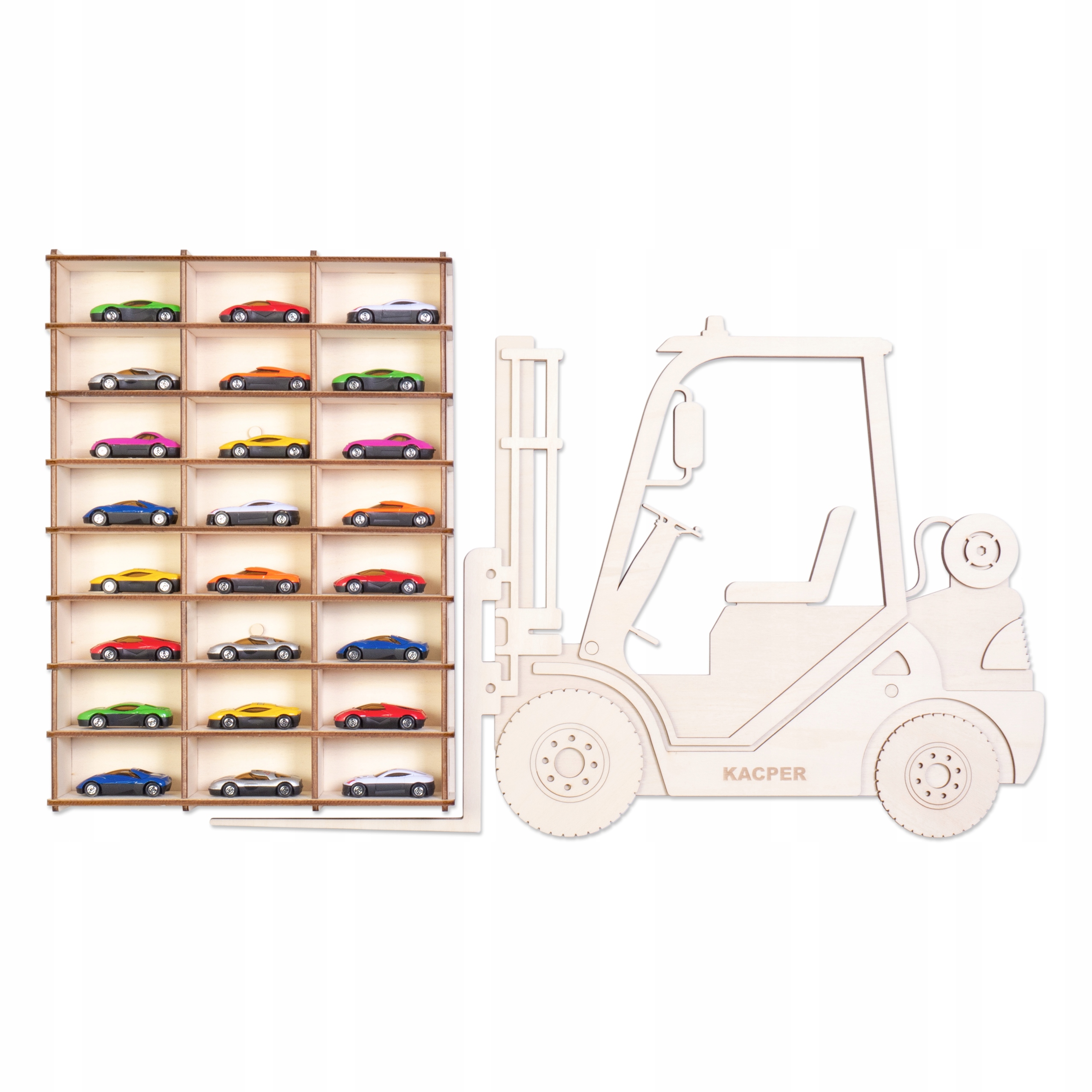 

Półka na resoraki autka Wózek widłowy Grawer PK14