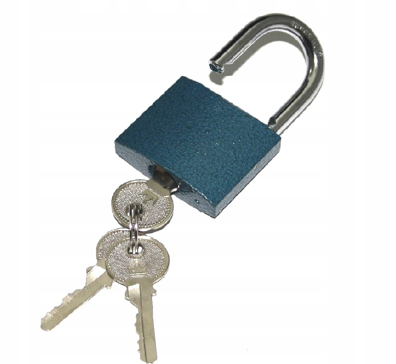 

Kłódka Stalowa Niebieska 50MM 4 klucze C9315