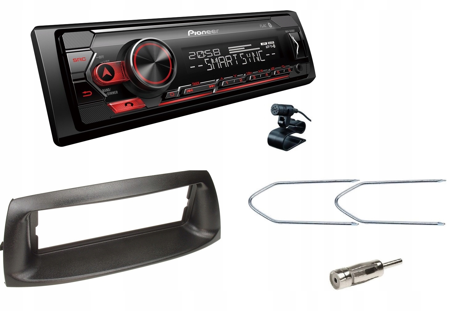 Pioneer MVH-S420BT Bluetooth rádio iPhone Fiat Punto 2 montážny set