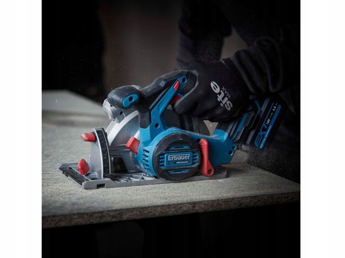 NOWA Piła pilarka tarczowa do drewna akumulatorowa Erbauer 165 mm 18 V Seria EXT