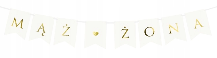 

Baner Weselny Ślubny Napis Mąż Żona Złoty Aż 110CM