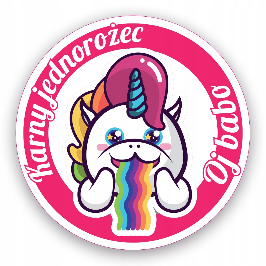 

Naklejka karna Różowy Jednorożec 7cm