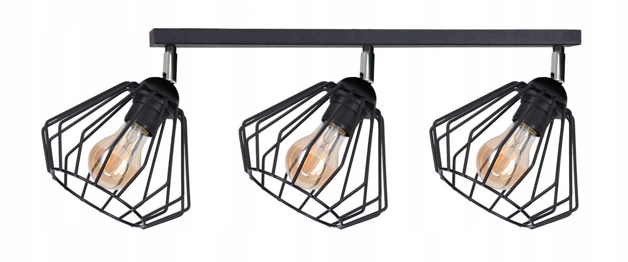 Stropní svítidlo Wire s 3 drátěnými stínítky – lze použít Led