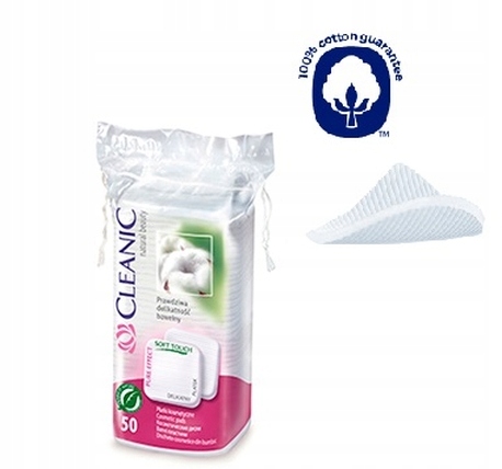 

Płatki kosmetyczne Cleanic kwadratowe 50szt