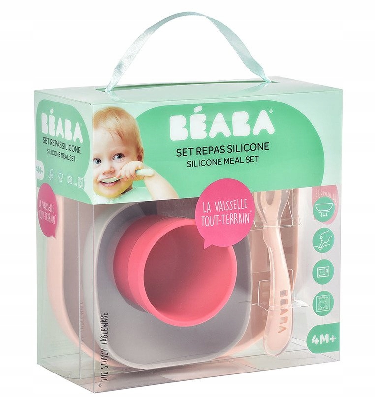 BEABA KOMPLET NACZYŃ z SILIKONU z PRZYSSAWKĄ Marka Beaba