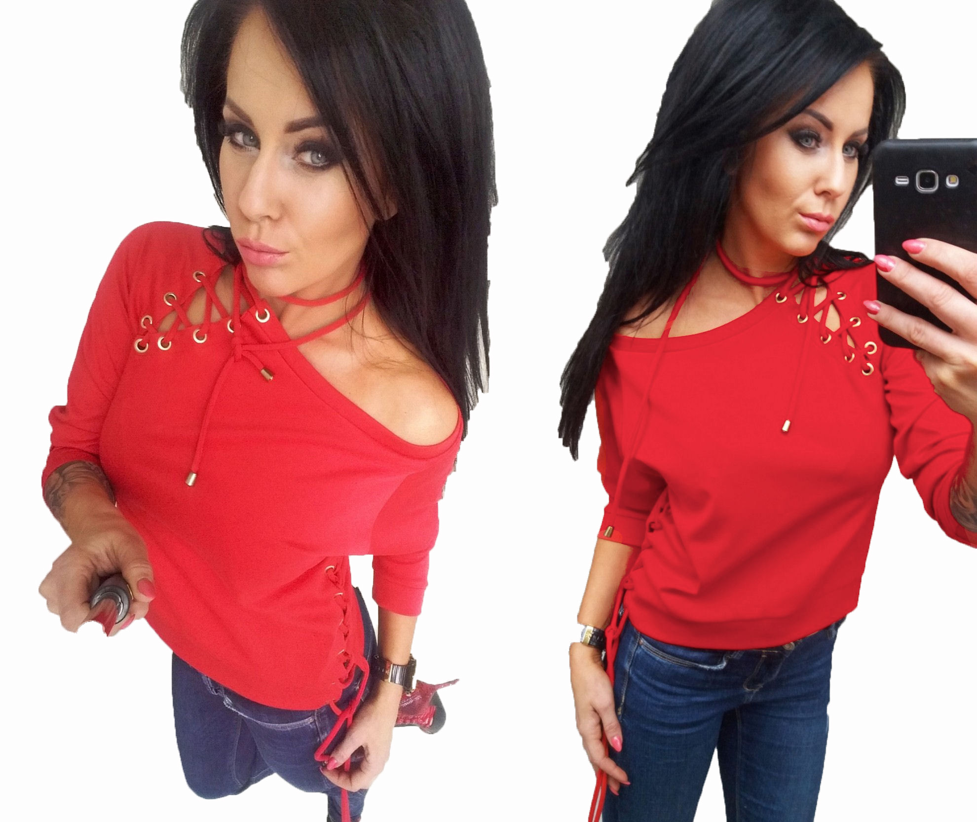 

LipMar Bluza sxowny dekolt sznurowana Kolory 40 L