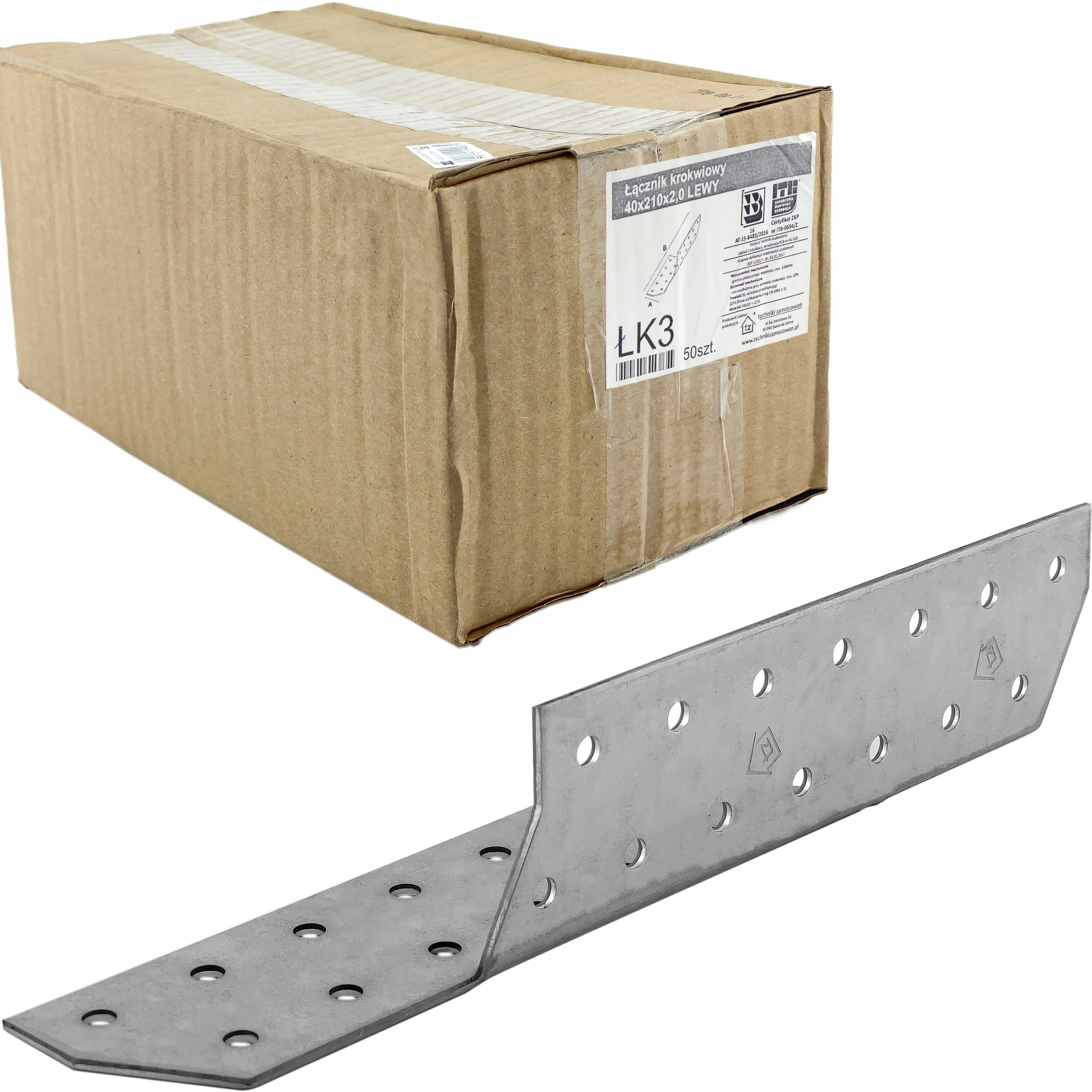

Łącznik ciesielski Krokwiowy 40x210mm Lewy 50szt.