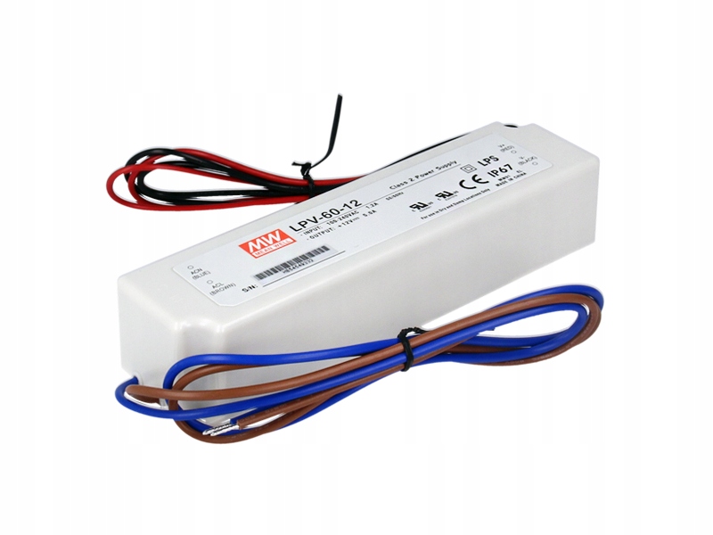 Zasilacz do taśm LED MEAN WELL LPV 12V 60W IP67