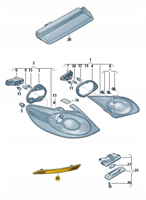 3C8945105B - Отражающий свет VW Passat CC левый