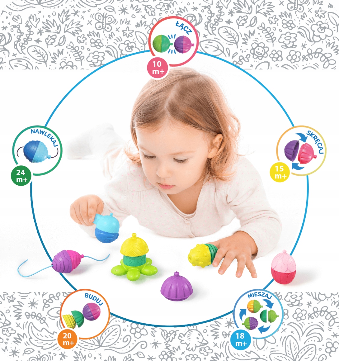 TREFL LalaBoom KULKO-KLOCKI 36 sztuk 61080 Wysokość produktu 27 cm