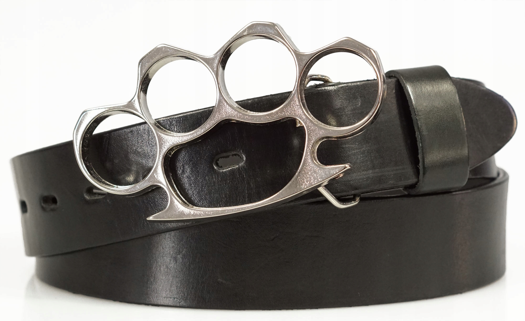 PASEK DO SPODNI SKÓRZANY PEŁNA KLAMRA KASTET