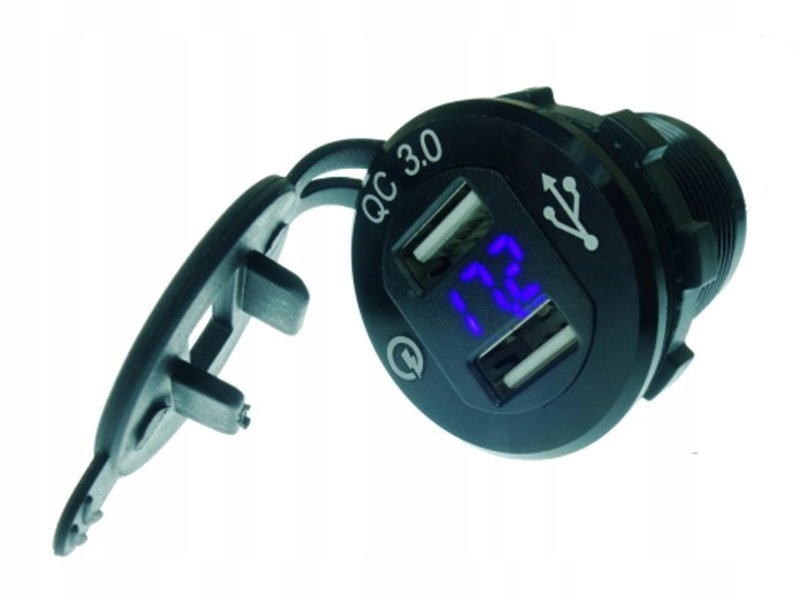 ŁADOWARKA SAMOCHODOWA DO AUTA DO ZABUDOWY USB QC 3.0 12V 24V WOLTOMIERZ Kod producenta 40904