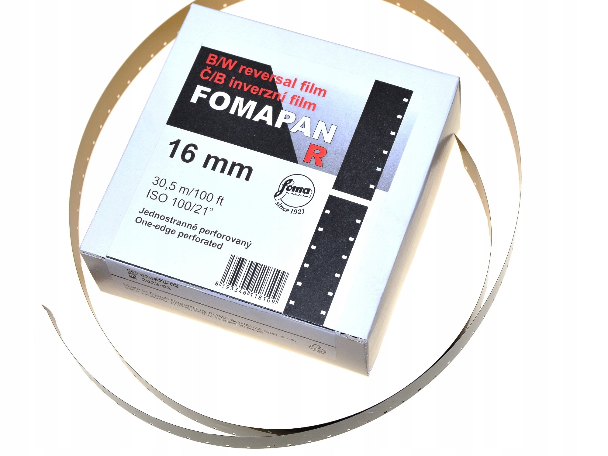 Fomapan R100 film standard 16mm odwracalny jednostronna perf.