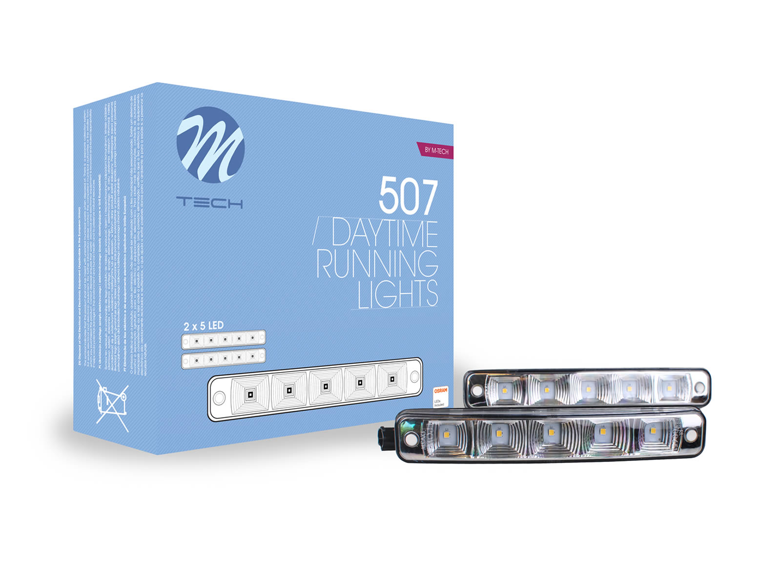 DRL Swiatla dzienne M Tech 507HP 5xOSRAM LED E8