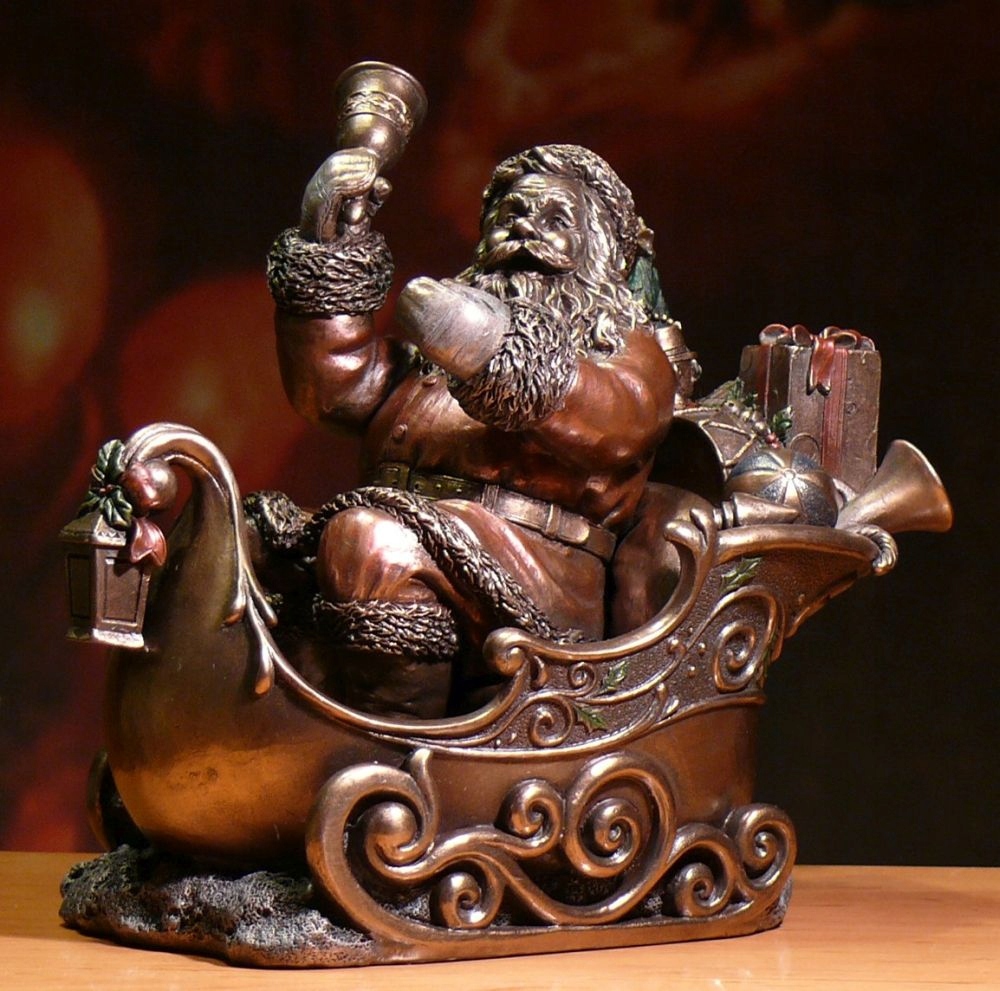 RZEŹBA święty MIKOŁAJ na saniach veronese PREZENT Marka inna