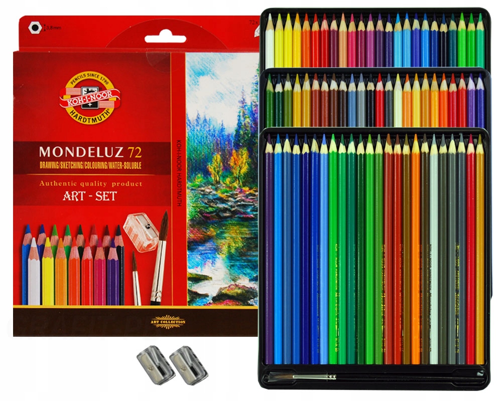 Kredki Akwarelowe Koh-I-Noor Mondeluz 72 pędzel